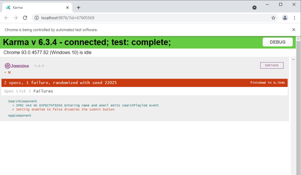 angular component testing