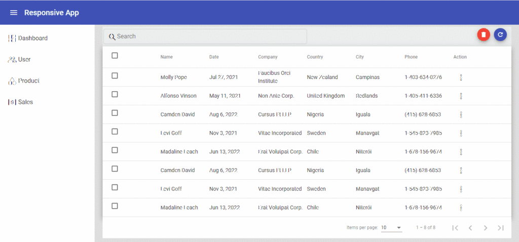 Filter Functionality in Angular Material Table